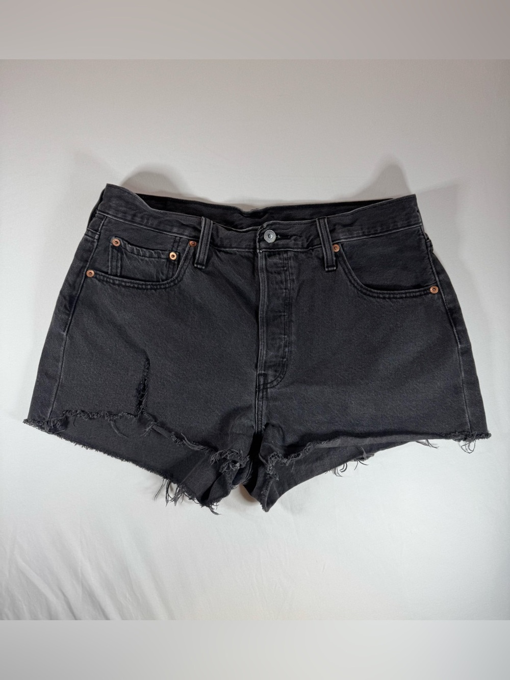 Levi's 501 Original High Rise Cutoff Shorts Black 32